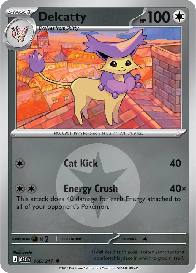 Delcatty (Energy Symbol Pattern) 166/217  - Reverse Holofoil ME Ascended Heroes - Uncommon