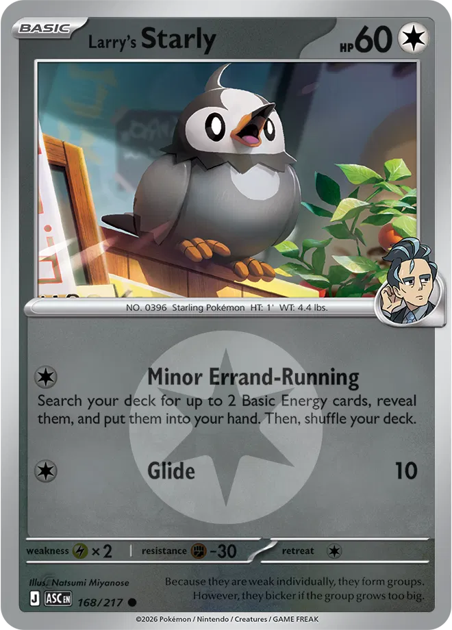 Larry's Starly (Energy Symbol Pattern) 168/217  - Reverse Holofoil ME Ascended Heroes - Common