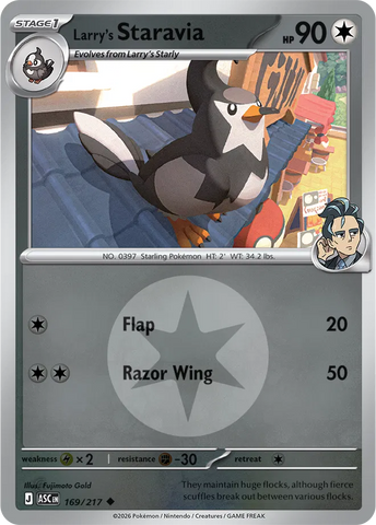 Larry's Staravia (Energy Symbol Pattern) 169/217  - Reverse Holofoil ME Ascended Heroes - Uncommon