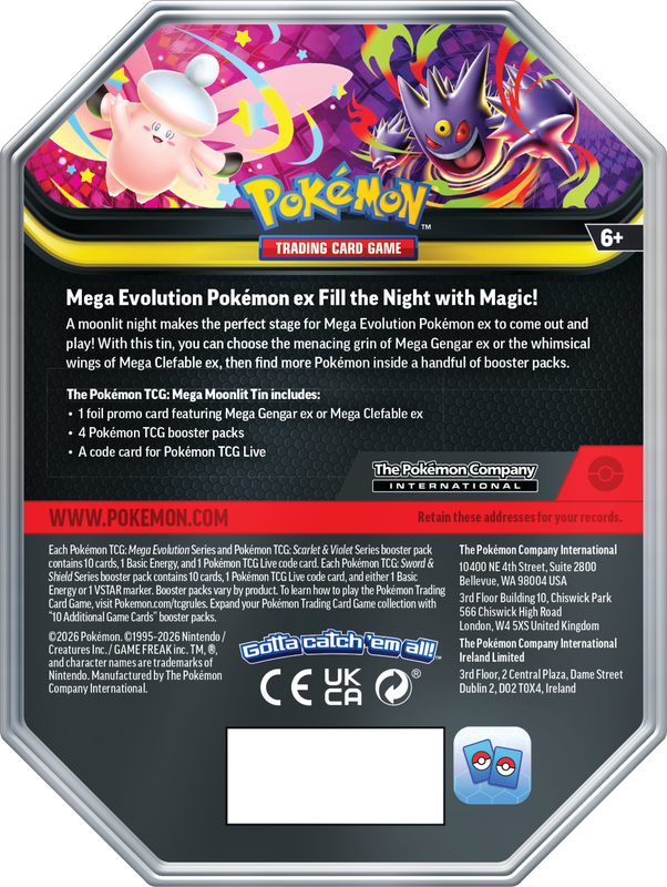 Pokemon Mega Moonlit Tin - Mega Clefable ex