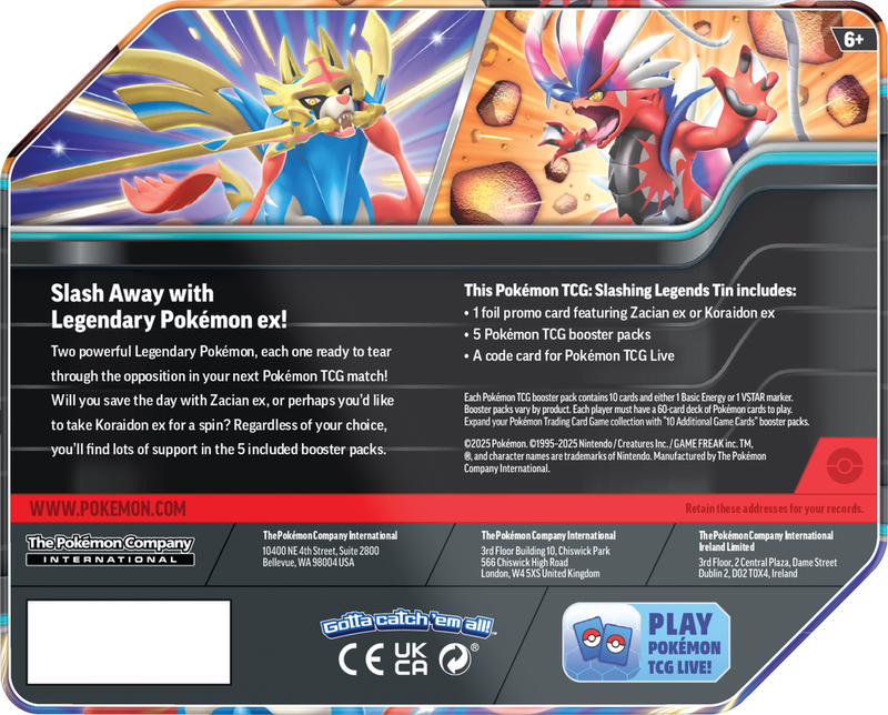 Pokemon Slashing Legend Tin - Koraidon ex
