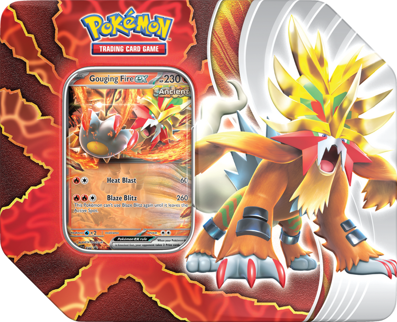 Pokemon 2024 Paradox Destinies Tin - Gouging Fire ex