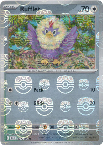 Rufflet (Master Ball Pattern) 077/086  - Holofoil SV Black Bolt