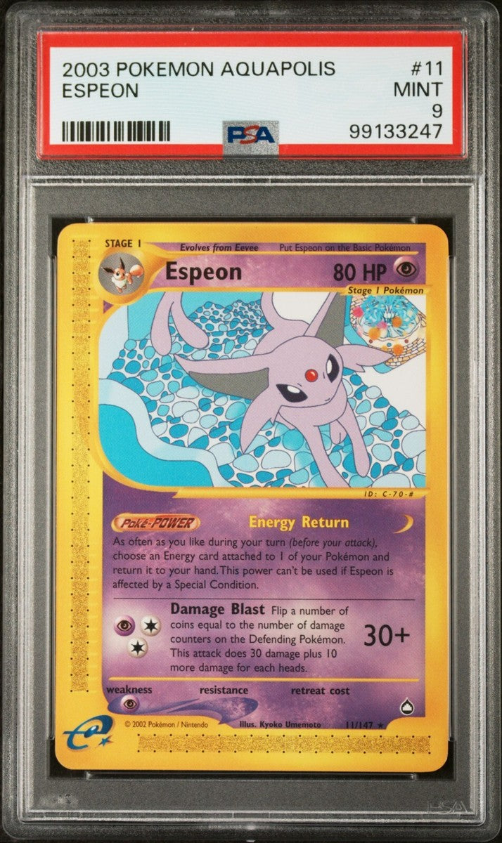 Pokemon Espeon (11/147) [Aquapolis] PSA 9