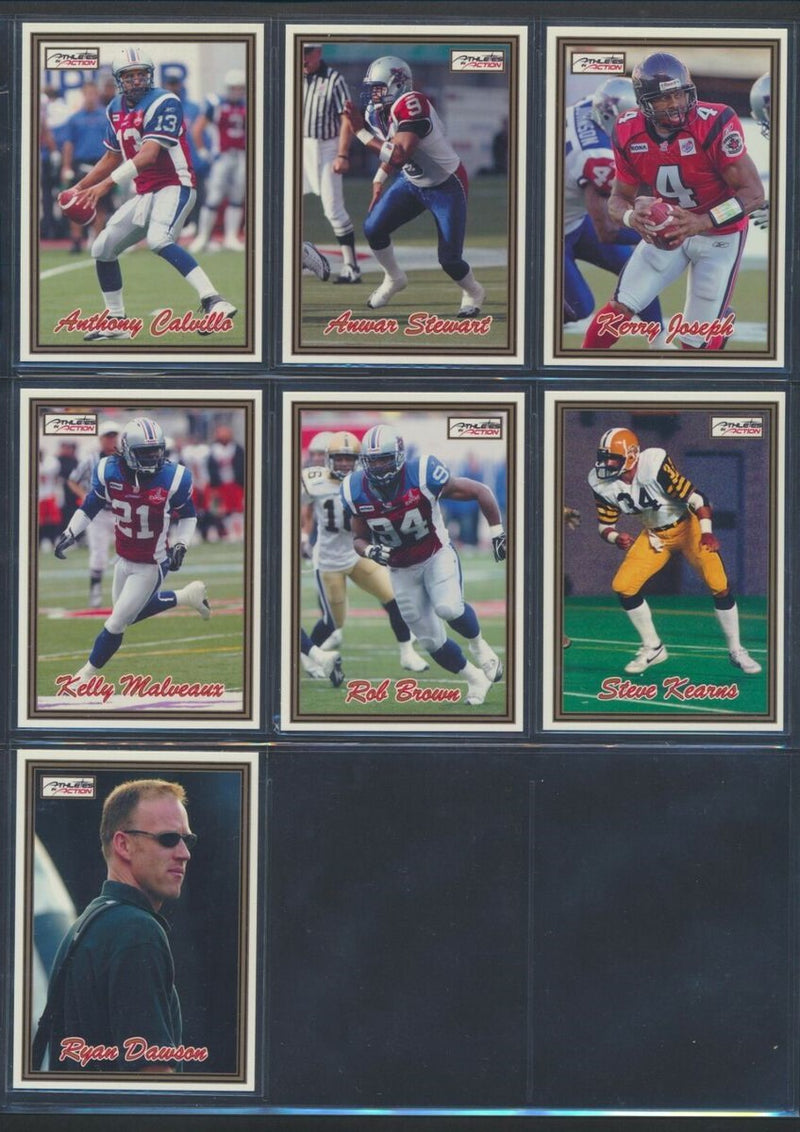 2005 Jogo CFL Canadian Football Athletes In Action Set of 7 Cards