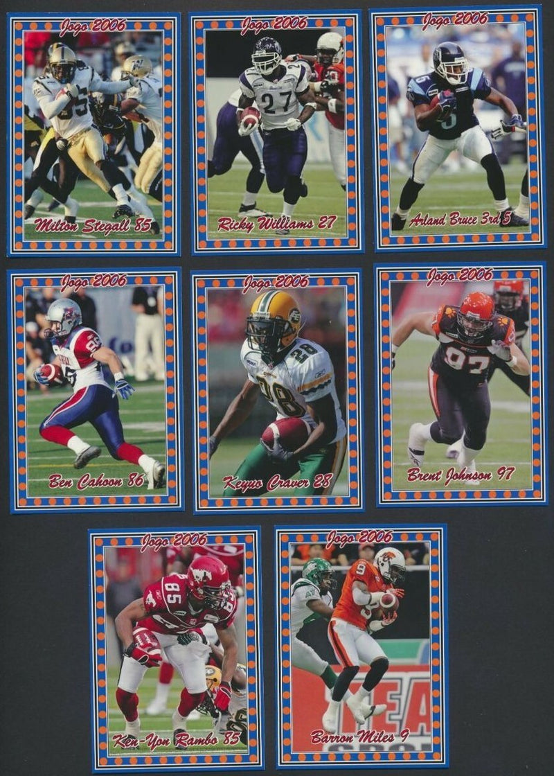 2006 JOGO CFL Variations And Short Prints Set of 15 Cards - 150 sets made!