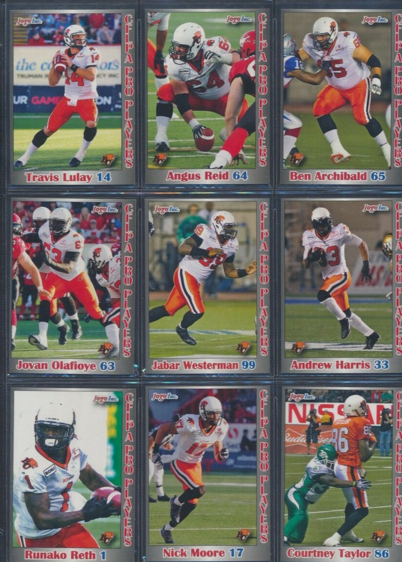 2012 Jogo CFL CFLPA Pro Players Complete Set of 212 Cards - 75 sets made!