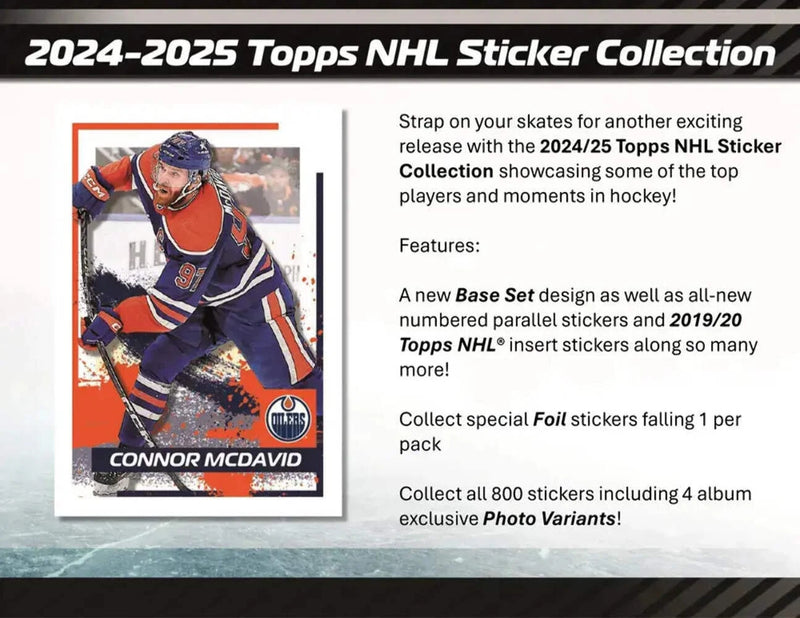 2024-25 Topps NHL Hockey Sticker Collection Pack