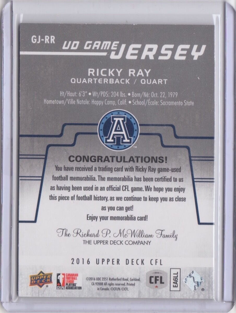2016 Upper Deck CFL Game Jersey 
