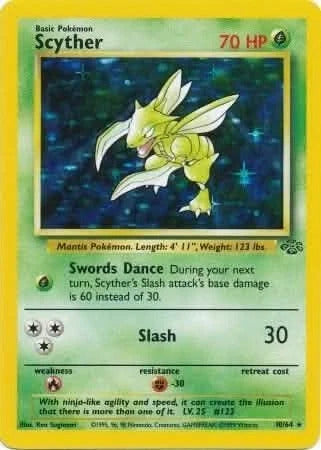 Scyther (10) 010/64  - Unlimited Holofoil Jungle - Holo Rare
