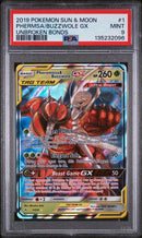 Pheromosa & Buzzwole GX 001/214 - Unbroken Bonds - Ultra Rare PSA 9