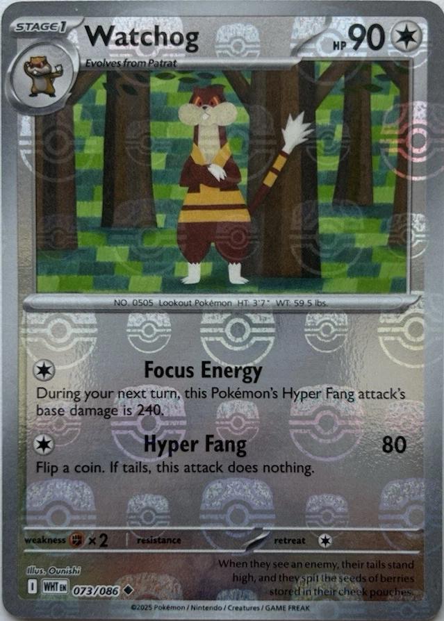 Watchog (Master Ball Pattern) 073/086  - Holofoil SV White Flare - Uncommon
