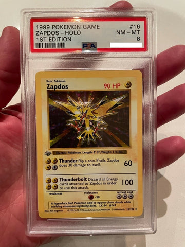 Pokemon Zapdos Shadowless Holo (16/102) [Base Set 1st Edition] PSA 8
