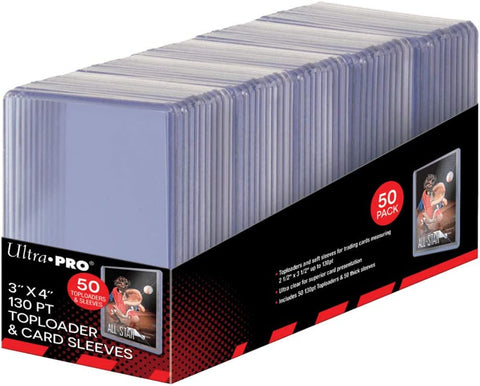 Ultra Pro 3" x 4" 130pt Toploader + Sleeves (50ct)