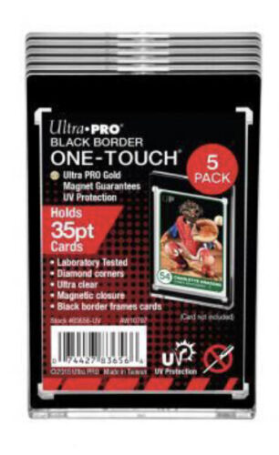 Ultra Pro 35pt Black Border One-Touch Magnet Holders (5 Pack)