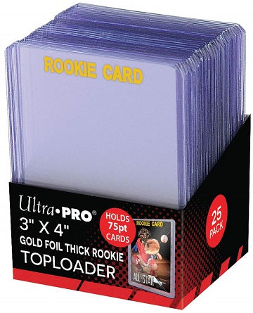 Ultra Pro 3" x 4" 75pt Rookie Gold Thick Toploader