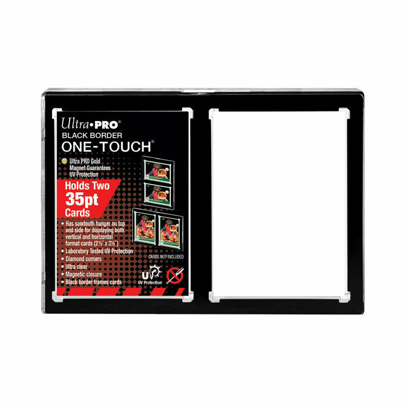Ultra Pro 35pt 2 Card Black Border One-Touch Magnet Holders