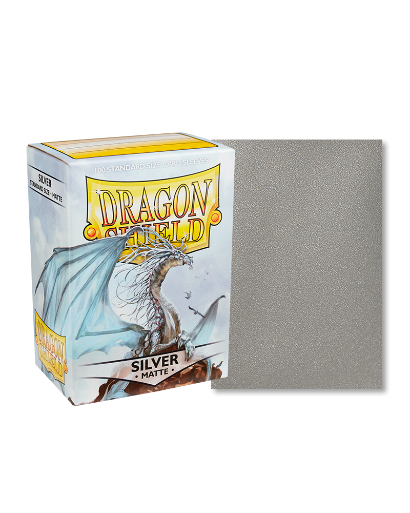 Dragon Shield Standard Size Sleeves Matte Silver (100ct)