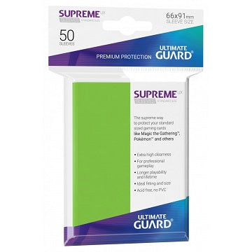 Ultimate Guard Standard Size Matte Supreme Sleeves (Light Green) (50ct)